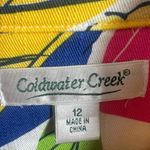 Coldwater Creek  Colorful‎ Floral Denim Zip Front Jacket Size 12 Feminine Artsy Photo 2