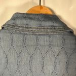 JACHS Girlfriend NEW YORK Quilted Denim Jacket Blue Size XL Snap Front Casual Photo 8