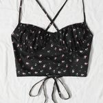 SheIn Floral Lace Up Cami Crop Top Photo 0