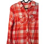 Hollister Y2K Women Red & White Plaid Button Up Shirt Long Sleeve Flannel Top XS Photo 1