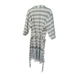 Hearth & Hand Magnolia Striped Cotton Robe Fringe Hem Belted Bath Spa Kimono Size undefined Photo 3