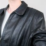 Vintage 90s Fourteen Zero Black Leather Jacket Size L Photo 5