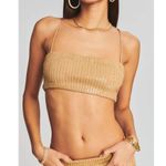 Retrofête Vaani Bra in Nude Large New Womens Squins Crop Tank Top Brown Photo 0