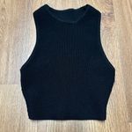 Babaton  Womens Solid Black Sculpt Knit Cropped Racerback Ribbed Tank Size XS Photo 0