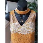 Entro  Shift Dress Womens Small Multi Floral Lace Overlay Halter Neck Sleeveless Photo 4
