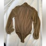 Wishlist  Boutique Brand Tan Open Sleeve Sheer Bodysuit Large Photo 1