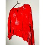 One Teaspoon Red Antig Bonnie White Palm Long Sleeve Top NWT Size Small Photo 1