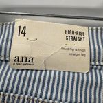 a.n.a  women's Blue Striped Relaxed Jeans Photo 1