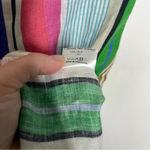 VILAGALLO Linen HARPER DRESS MULTI STRIPES Size Small Green Photo 2