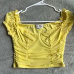 Tic Toc  Yellow Ruched Women's Top Small Photo 1