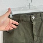 EXPRESS Distressed High Rise Olive Green Pants Size: 6 SHORT Photo 4