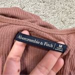 Abercrombie & Fitch Women’s Ribbed Puff Sleeve Longsleeve Shirt in Mauve M Photo 9