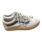 Vans  Old Skool Leather White/Blue Stripe Sneakers Women’s‎ 9 / Men’s 7.5. Photo 2