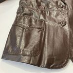 City Streets Women's Vintage City Steets Brown Button Up Leather Jacket Size 14 Photo 3