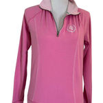 Victoria's Secret PINK Zip Pullover Size S LOVE PINK Logo Long Sleeve Top Photo 0