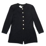 St. John NWT Basics Santana Knit Jacket in Black Long Button Sweater 2 Photo 0