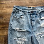 American Eagle Womens 10R Light Wash Distressed Button Fly 90s Boyfriend Jeans Photo 1