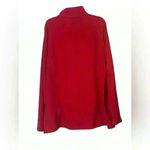 Lands' End Lands’ End Women’s Red Fleece 1/4 Zip Pullover Size XL Warm Cozy Classic Photo 2