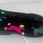 Vtg Beverly Feldman poodle dog print flats Woman Colorful Embroidery Size 6AA > Photo 8