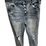 No Boundaries  light wash button fly high rise skinny jeans size 13 juniors Photo 0