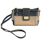 Tignanello Social Status Black Taupe Crossbody Bag Magnetic Snap Front Pocket Photo 0