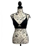 Shade & Shore  Womens Black Cut Out Strappy Bikini Top 34C Beach Boho Modest Swim Photo 1