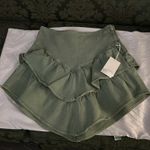 MOTHER Denim The Ruffle Mini Skirt 30 NEW Loden Green Balletcore Boho Preppy Photo 2