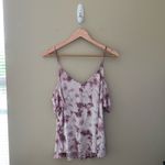 American Eagle Women’s  Outfitters Pink Tie Dye Cold Shoulder Tank Top Size Large Photo 1