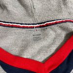 Tommy Hilfiger  cropped grey retro v-neck hoodie Photo 1