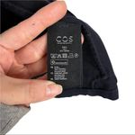 COS  Navy Dark Wash Denim Hooded Full Zip Minimalist Jacket Small Photo 11