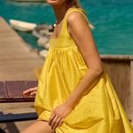 Anthropologie Yellow Pinnacle by Shruti Sancheti Square-Neck Babydoll Maxi Dress Photo 0