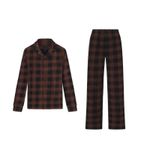 SKIMS Size 4X Plaid Sleep Set Jasper Buffalo Check Holiday Brown pajamas no box Photo 7