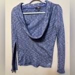 Alo Yoga Blue White Marled Cowl Neck Activewear Top Long Sleeve Small Petite Photo 0
