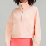 Lululemon Scuba Oversized Funnel Neck Half-Zip Peach Satin Size M/L Photo 0