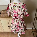 Abercrombie & Fitch ABERCROMBIE‎ & FITCH NWT Floral Smocked Waist Tiered Mini Dress Linen Blend Sz L Photo 3