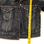 Levi's Y2K Vintage Levi’s Dark faded wash cropped denim jean jacket long sleeve-XS Grunge, goth, punk, biker Measurement in pics. Great condition Photo 5