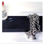 DIAMOND ENCRUSTED LOCK & KEY SOLID STERLING 925 HEAVY 18" QUALITY LINK NECKLACE Silver Photo 6