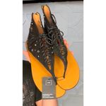 IRO Black Leather Lace Up Studded Gladiator Sandals Euro 41 MSRP $495 Photo 6