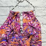 Salt + Cove Juniors High Neck Halter Tankini Top Hawaii Tropical Size M New Orange Photo 4