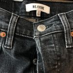 RE/DONE  70's Stove Pipe Jeans Raw Hem Button Fly High Waist Black 26 Photo 2