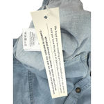 Wrap London NWT Denim Blouse US 14 UK 18 Hemp Cotton Boxy Button Shirt‎ Top Blue Photo 3