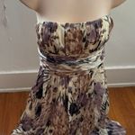 BCBGMAXAZRIA 100% Silk Floral Strapless Fit & Flare Boho Mini Dress, size 4 Photo 0