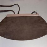JACQUES VERT OF ITALY TAUPE SUEDE SHOULDER BAG PINK LEATHER TRIM SUEDE STRAP Brown Photo 2