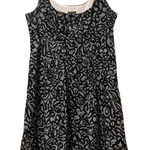 Anthropologie  Fei Grey Black Floral A Line Dress Womens 6 Babydoll Y2k Mini Photo 0