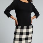 Ralph Lauren Lauren  Womens Check Knit Mini Sweater Dress Black Ivory XS Preppy Photo 0