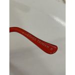 Vintage Oversized Sunglasses Red Angled Frame Retro Plastic Metal Square Case Photo 5