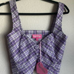 Sugar Thrillz Lavender Plaid Vest Top Purple Size XS Photo 0