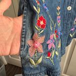 Bobbie & Brooks Bobbie Brooks denim Jean button up jacket floral embroidered size large Photo 6