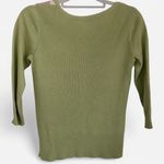 Liz Claiborne Vintage Preppy Green Cream Argyle Knit Sweater 90s Academia Photo 6