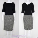 Talbots black gray half sleeve back V neck dress, 6 Photo 1